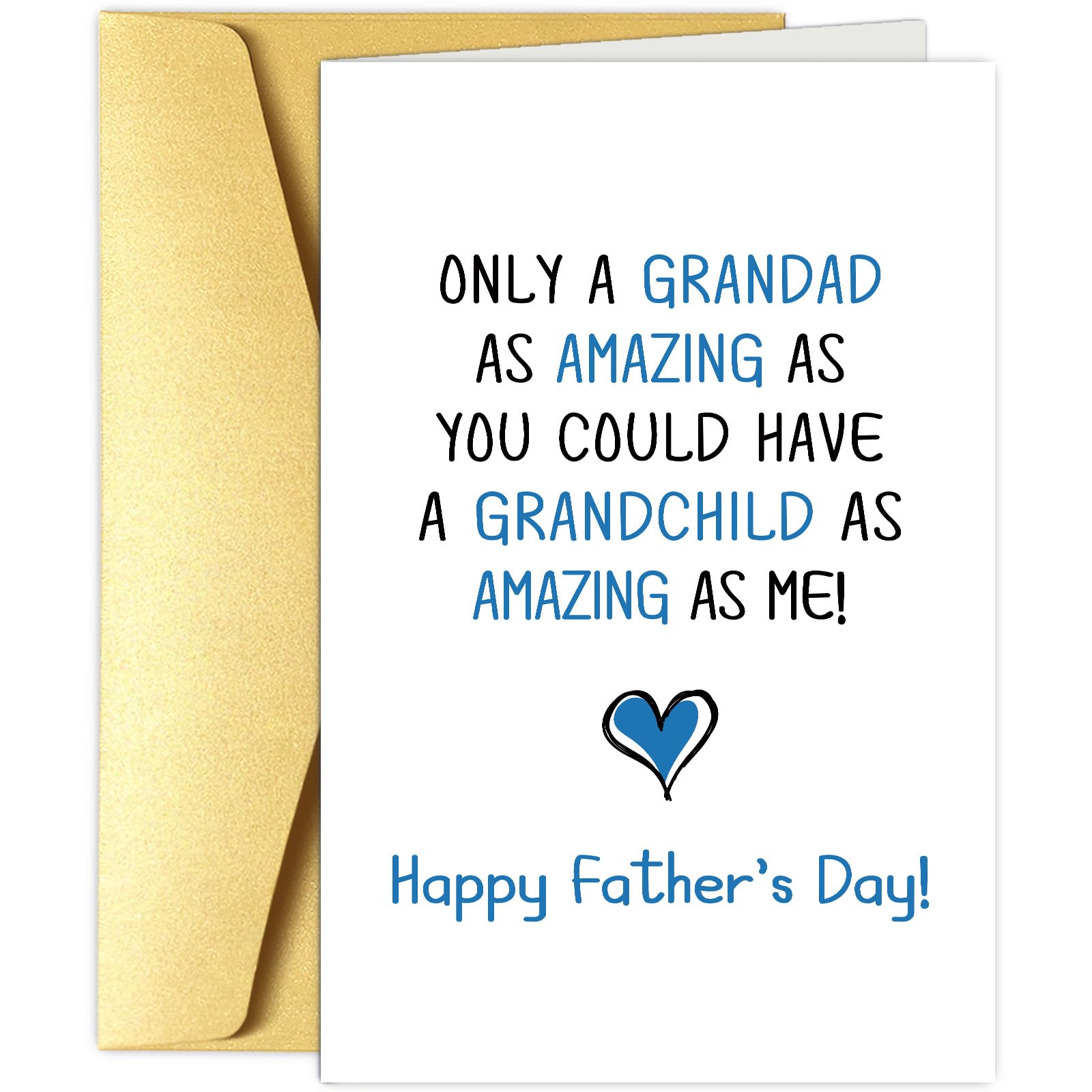 Obbyidk Hilarious Granddad Father's Day Card, Happy Father's Day Gifts for Grandpa, Only An Amazing Granddad Could Have An Amazing Grandchild