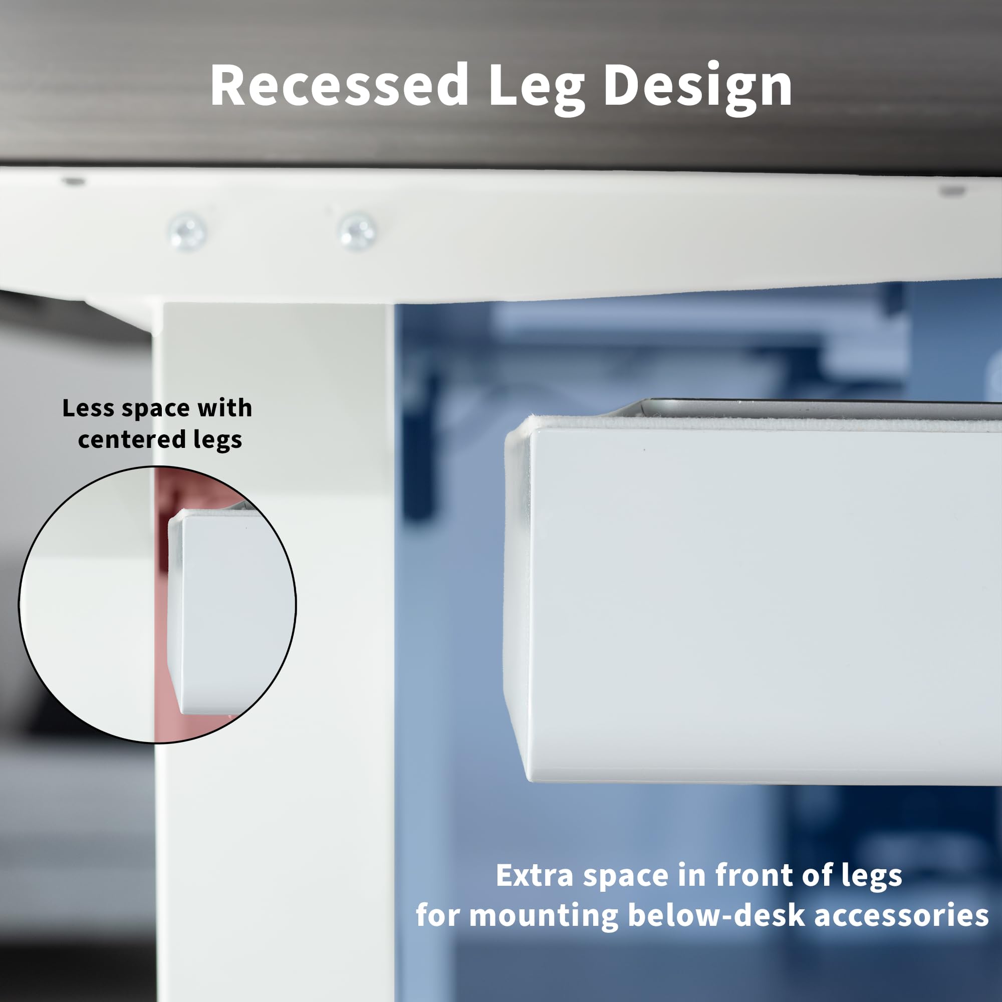 VIVO Electric Standing Desk Frame Rear-Set Legs Single Motor Memory Controller Height Adjustment Frame Only White DESK-100E-RW — view 8