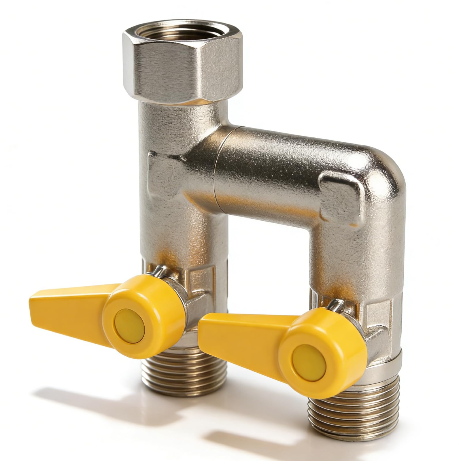 2 Valvole A Sfera In Ottone Da 1/4 Di Pollice A Compressione Per Linea Acqua, Rubinetti Di Intercettazione Per Frigorifero E Produttore Di Ghiaccio, Attacco 1/4 X 1/4 - 2