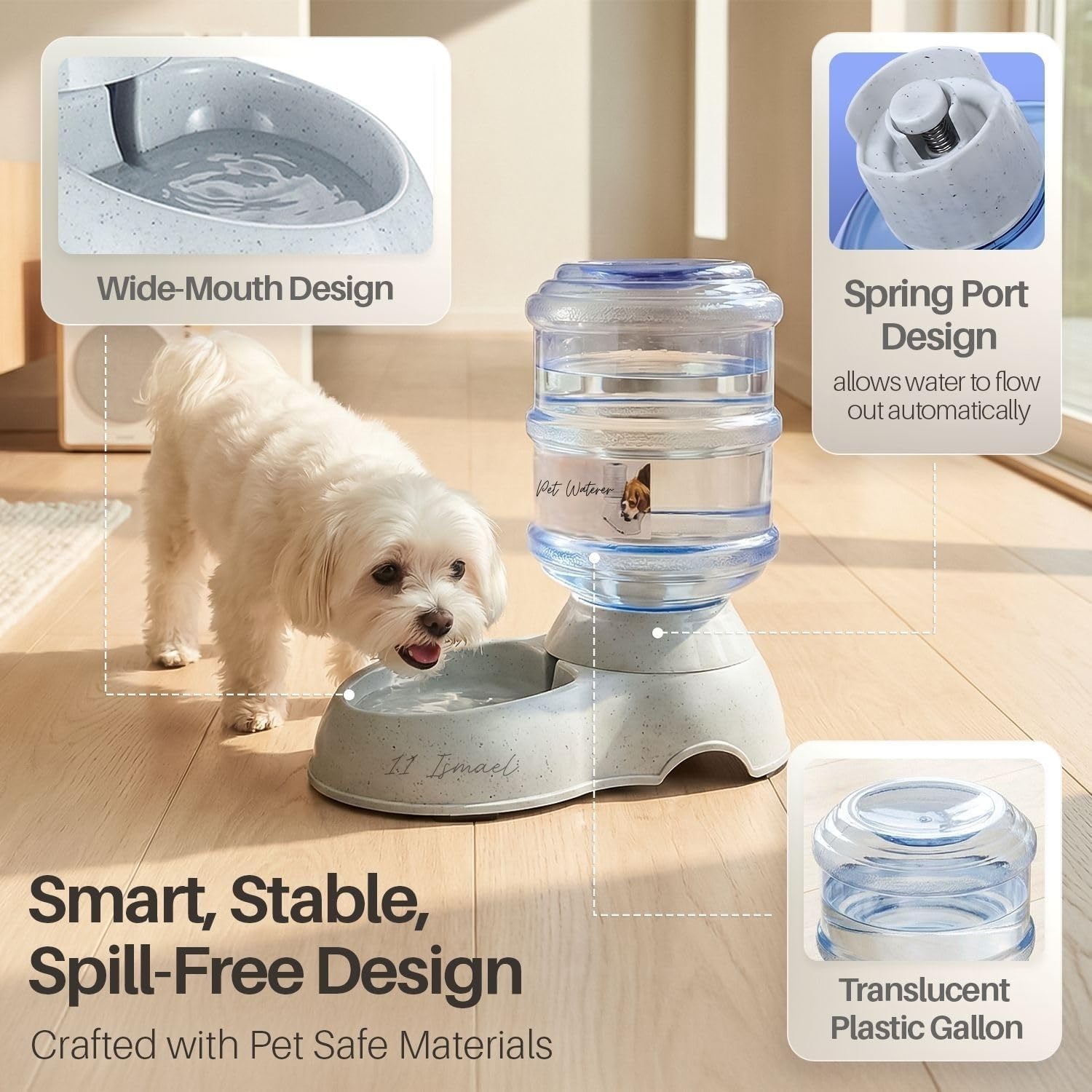 11 Ismael® Pet Food Storage Container, Space-Saving Food & Water Dispenser 3