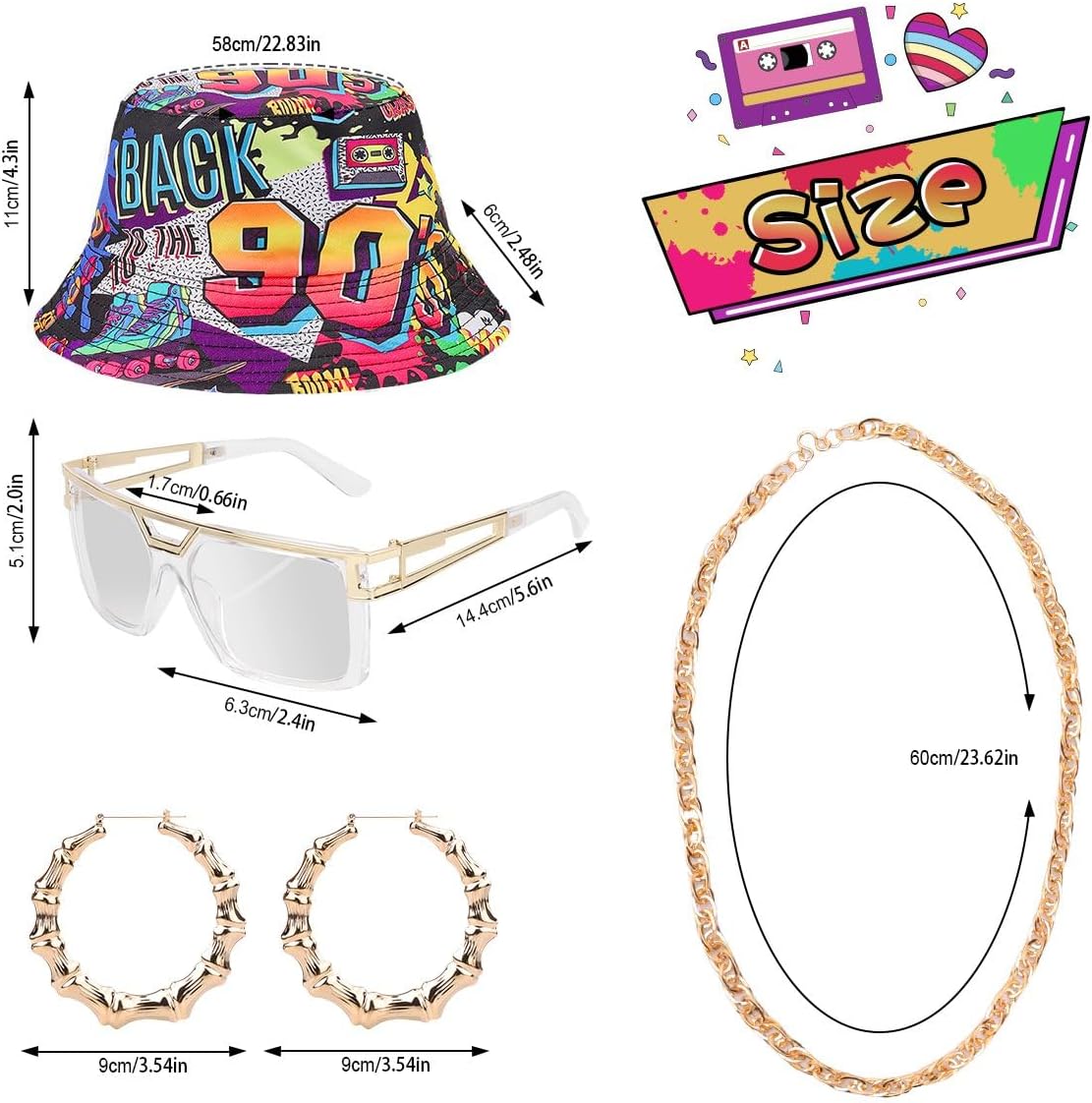 80s 90s Outfit for Women, Unisex Hip Hop Costume Baseball Jersey Shirt Yoga Pants Bucket Hat Gold Chain Rapper Accessories image 2
