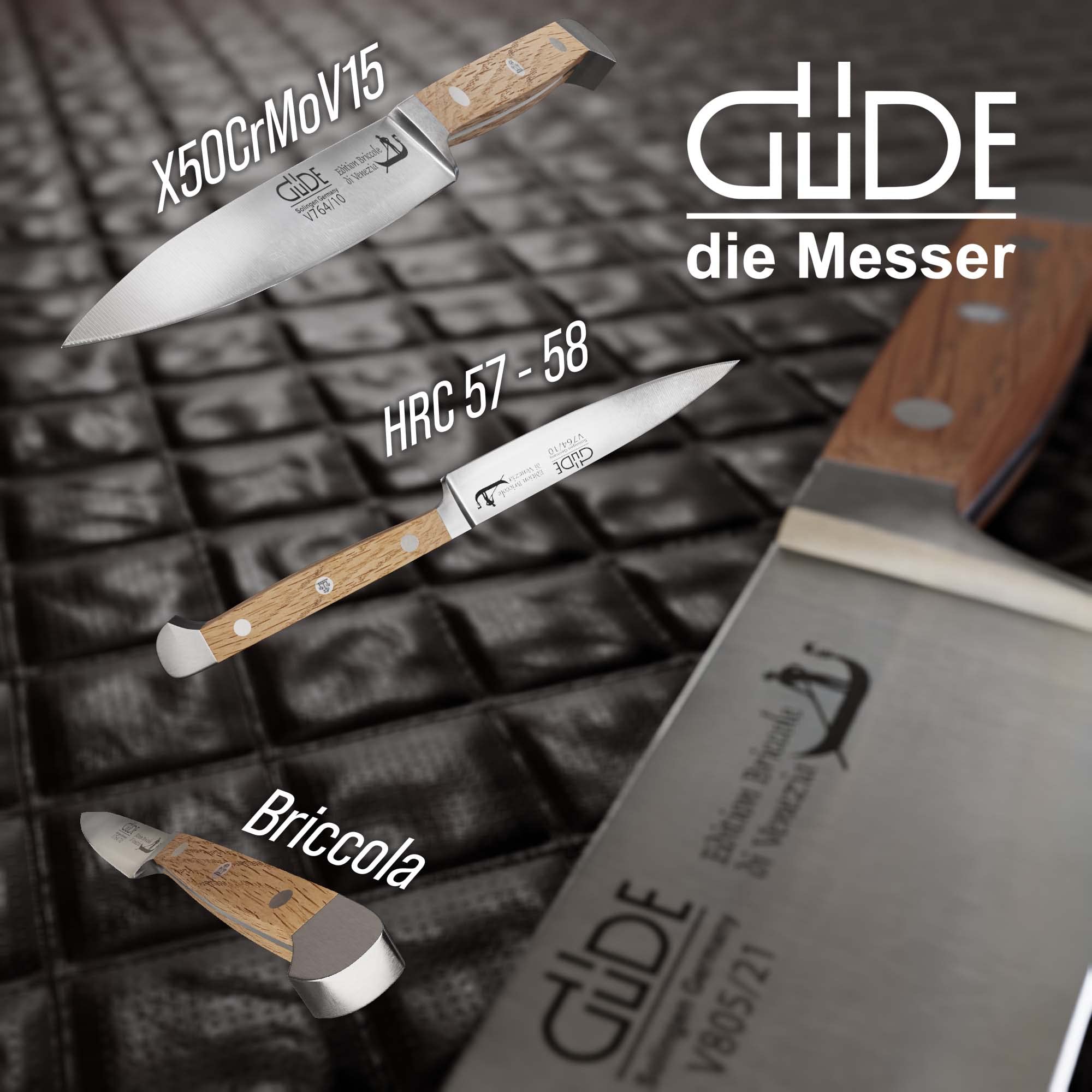 Güde, coltello da spelucchino ALPHA, lunghezza lama: 10 cm, in legno Briccole di Venezia, V764/10, forgiato – Solingen, coltello multiuso – affilato – durevole – di alta qualità