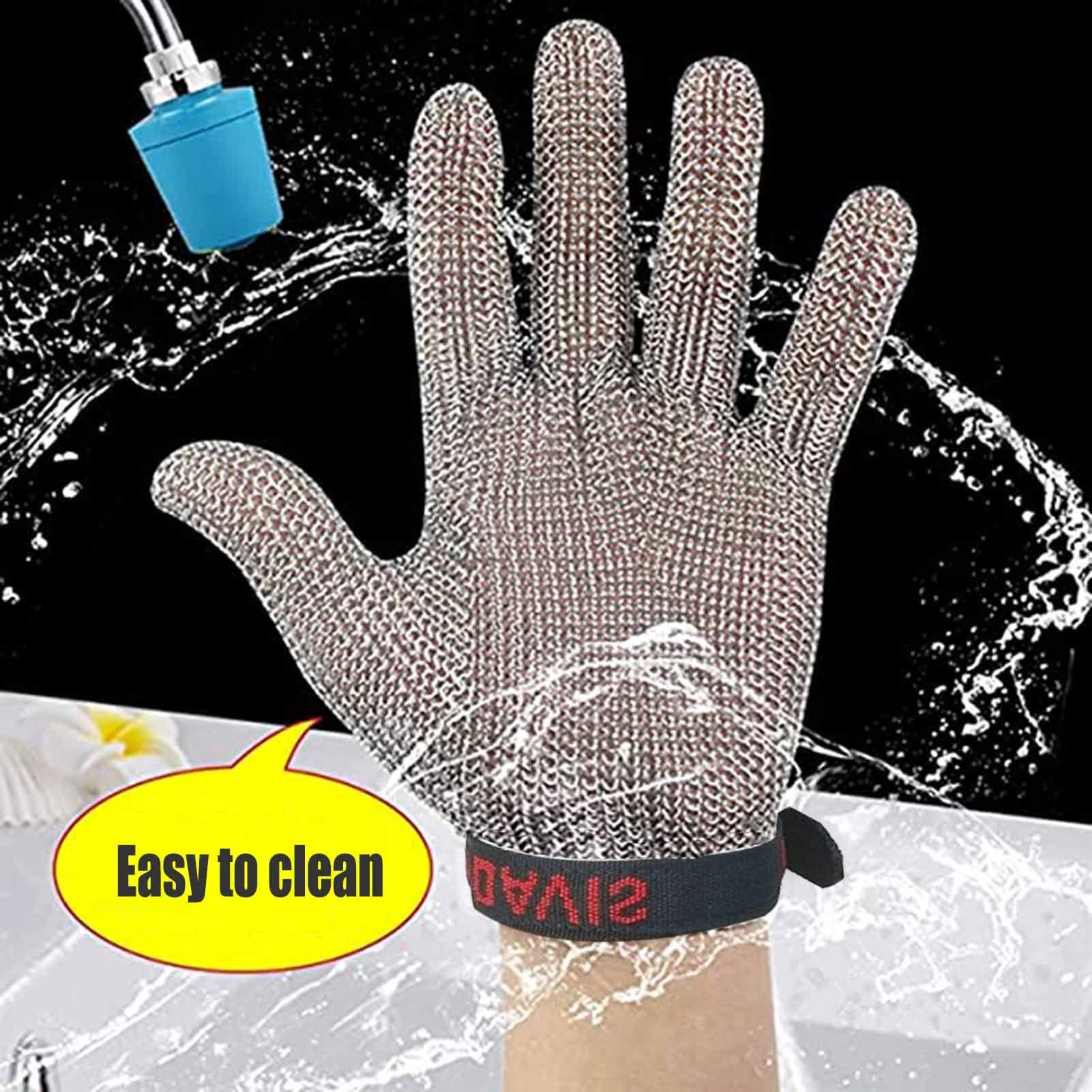 Cut Resistant Gloves 2 Szt. Odporne Na Przecięcie Rękawice Ze Stali Nierdzewnej, Rękawice Łańcuchowe, Rękawice Ochronne Do Rozbioru Mięsa Dla Rzeźni (Size : XL/2 PCS)