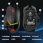 Redragon M690 3-Mode Souris de jeu sans fil, 8000 DPI Souris de jeu sans fil/sans fil avec clé de feu rapide, 8 Boutons de macro, conception ergonomique pour PC/Mac/Laptop
