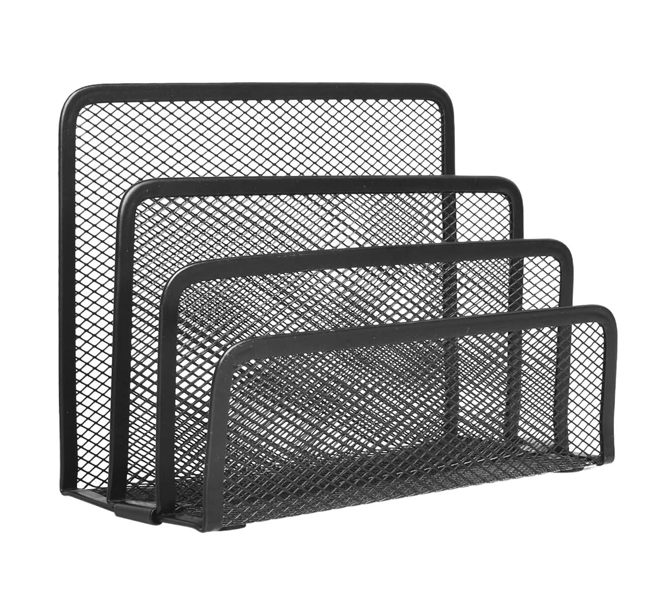 Habrur Schreibtisch Organizer Stiftehalter Schreibtisch Schreibtisch-Organizer, Kleiner Aktenhalter, Brief-Organizer, Metallgeflecht, Dokumenten-Ablageordner, Papier-Organizer Organizer Büro