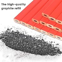 Vista 4 de Gegong 72 lápices de carpintero de 7 pulgadas octogonal rojo duro negro plomo carpintero, herramienta de marcado de carpintería