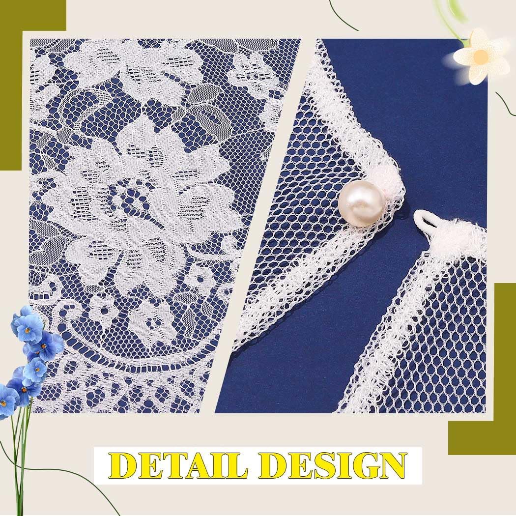 JAKAWIN Lace Shawl Wrap White Flower Capelet Bridal Cape for Women - Image 6