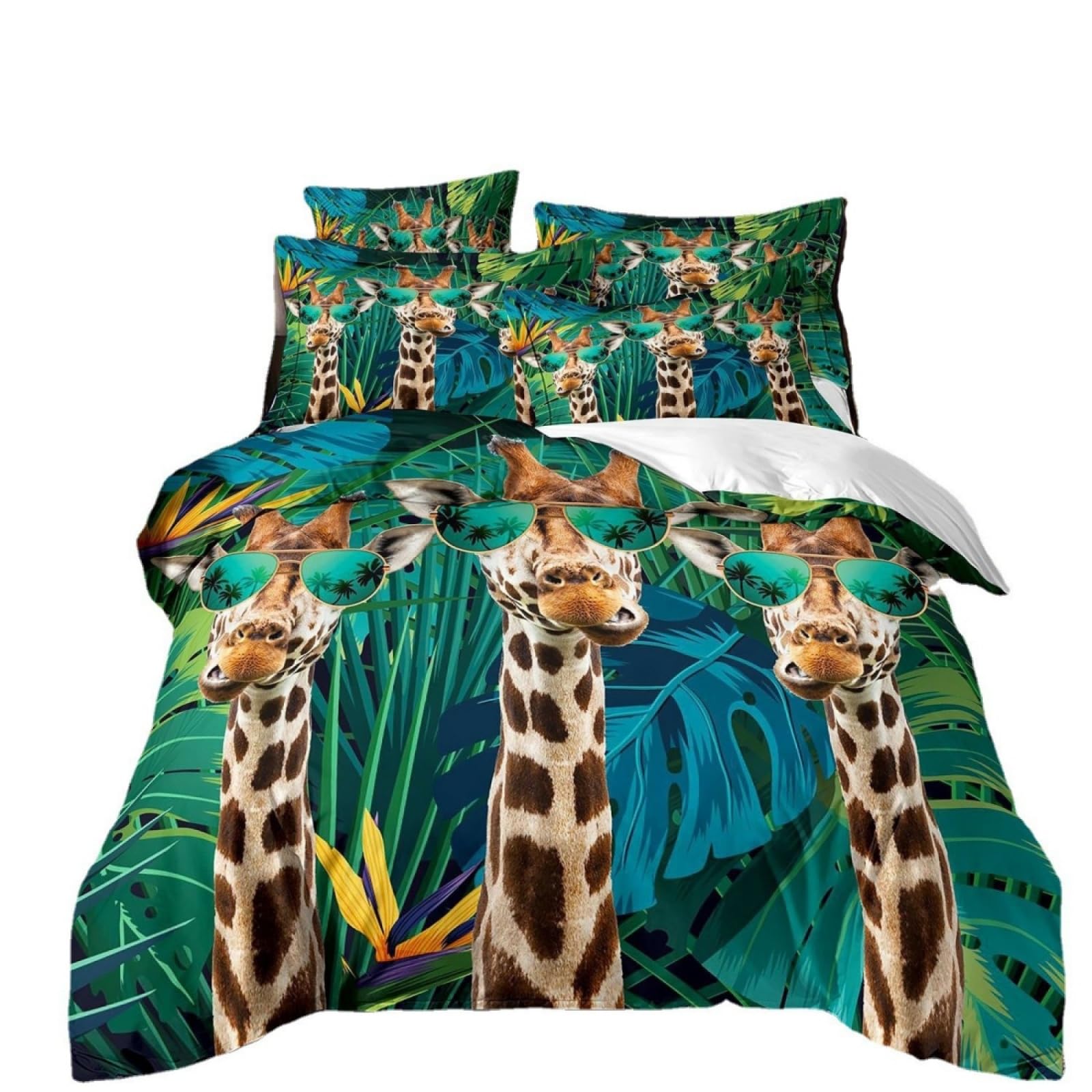Super King Size Duvet Cover Sets Giraffe Green Leaf Super King Bedding
