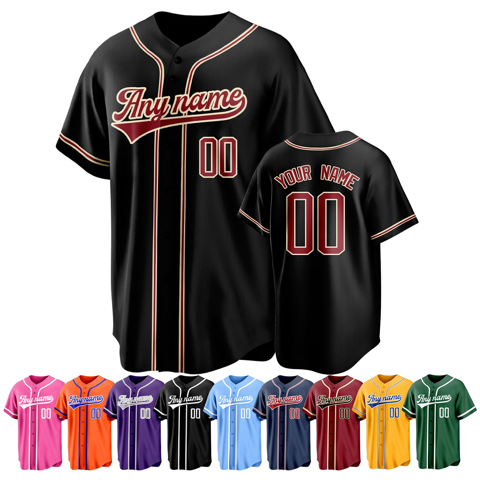 Custom Baseball Jersey Personalized Name Number Team Stitched Printed Uniform Shirts Sports Fans Gift for Men Women Youth