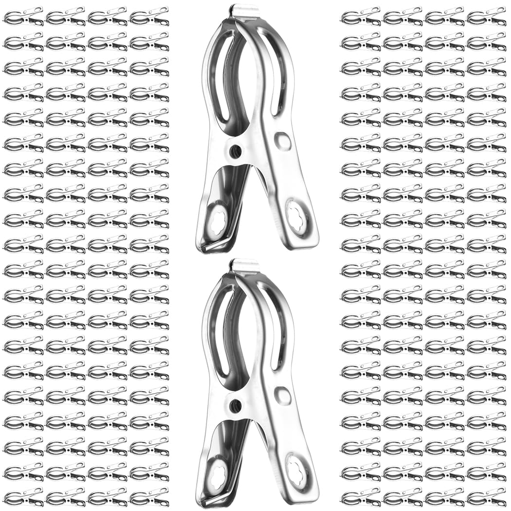 160 clip da giardino, 6,9 cm, mollette resistenti al vento, clip per piante resistenti, in acciaio antiruggine con presa salda per asciugamani, stock, biancheria intima