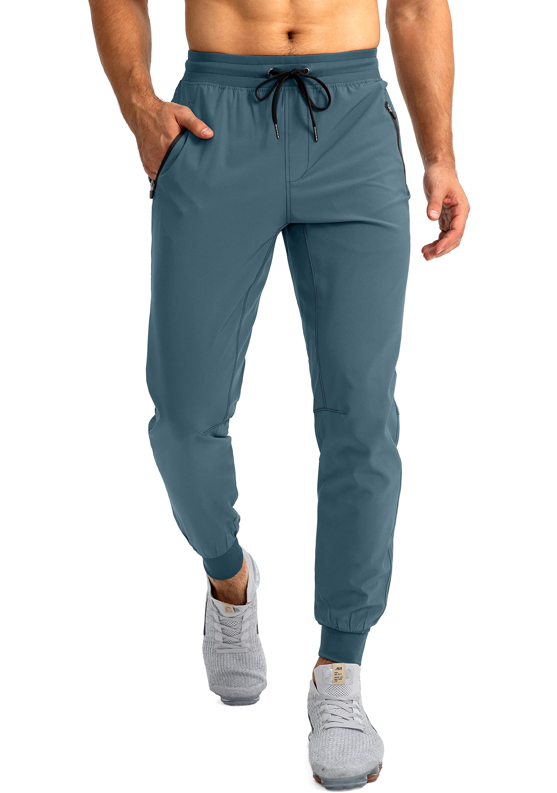 Men's Lightweight Jogger Pants Workout Gym Running Pants with Zipper Pockets for Athletic…