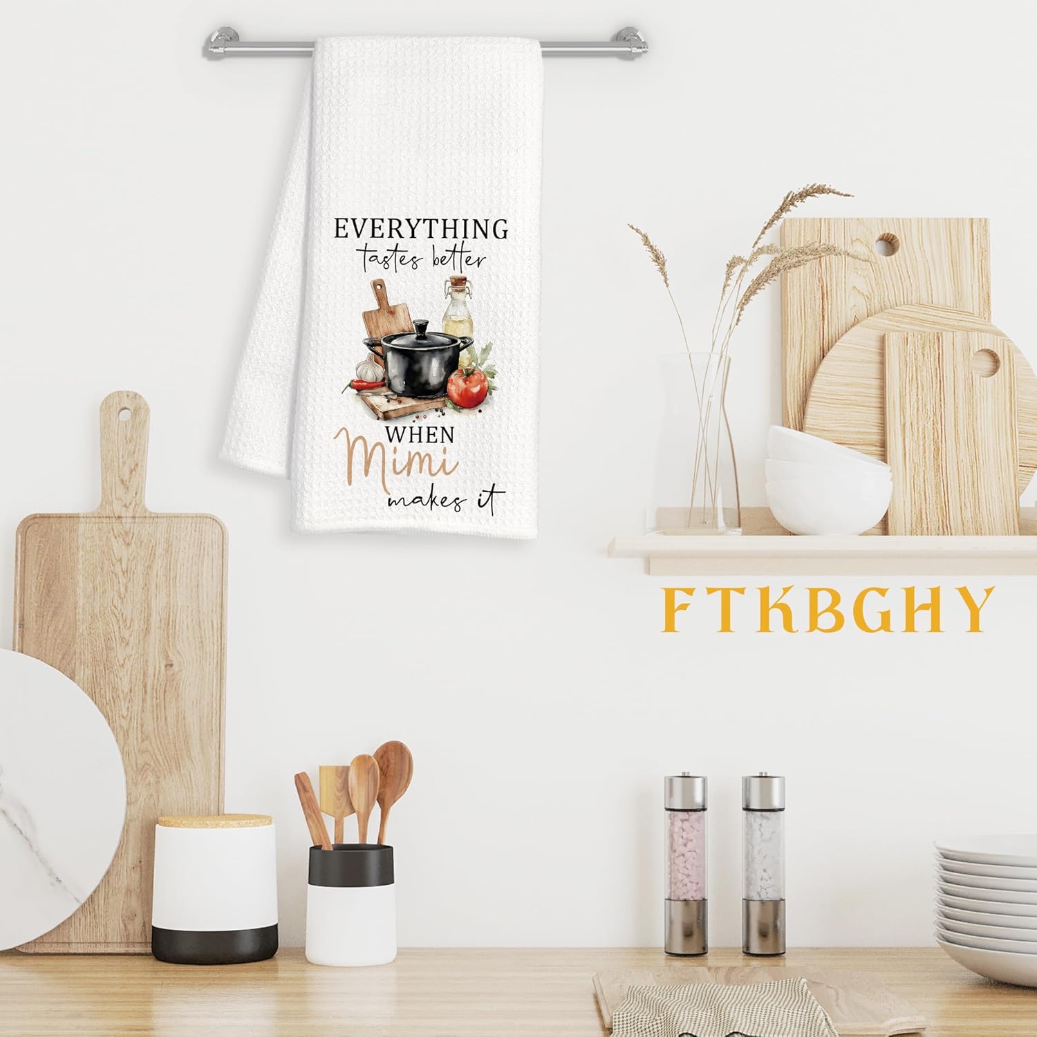 Mimi Gifts Kitchen Towels, Gifts for Mimi from Grandkids, Grandma Gift for Mothers Day Christmas Birthday Decorative Dish Hand Tea Towels for Kitchen, 16x24 Inch - Image 3