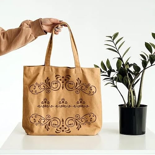 Miniatura 7 de MAYJOYDIY 3 plantillas de esquina para pintar plantillas de pintura de esquina retro de 11.8 x 11.8/11.7 x 8.3 pulgadas con pincel de pintura,