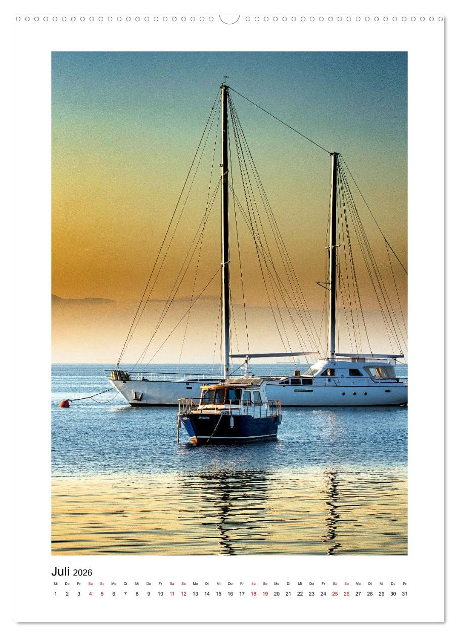 Segeln - auf Kurs (hochwertiger Premium Wandkalender 2026 DIN A2 hoch), Kunstdruck in Hochglanz: Traumhafte Bilder von Segeltörns rund um den Globus (CALVENDO Sport)