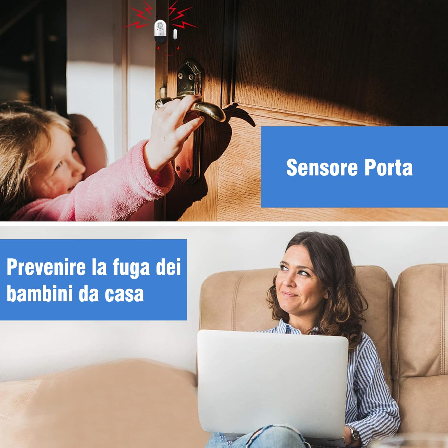 Daytech, allarme per finestra, allarme per porta, camper, porta, finestra, sensore di allarme, casetta da giardino, 120 db, sensore di allarme antieffrazione, per casa (argento x 5)