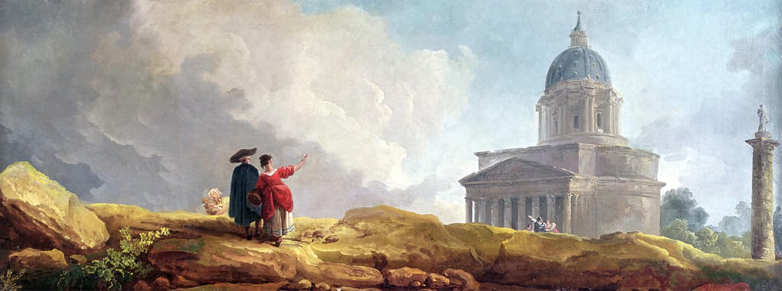 ARTXLXXBN Famous Art Print Poster Vintage Wall Art a Church Displayed to a Traveller in an Extensive Landscape by Hubert Robert Canvas Art Poster for Home Decor 60x90cm