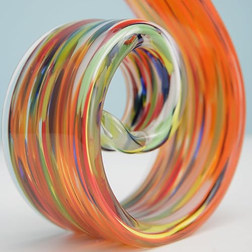 Miniatura 8 de Escultura de cristal soplado a mano de 11.4 pulgadas de alto, escultura de arte estilo Murano, estatuas de decoración del hogar, decoración del