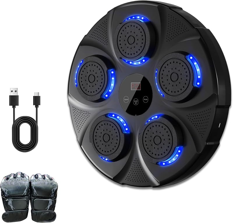 FTJKGH Bluetooth Zenés Boxzsák LED Kijelzővel 9 Sebességfokozat Edzéshez