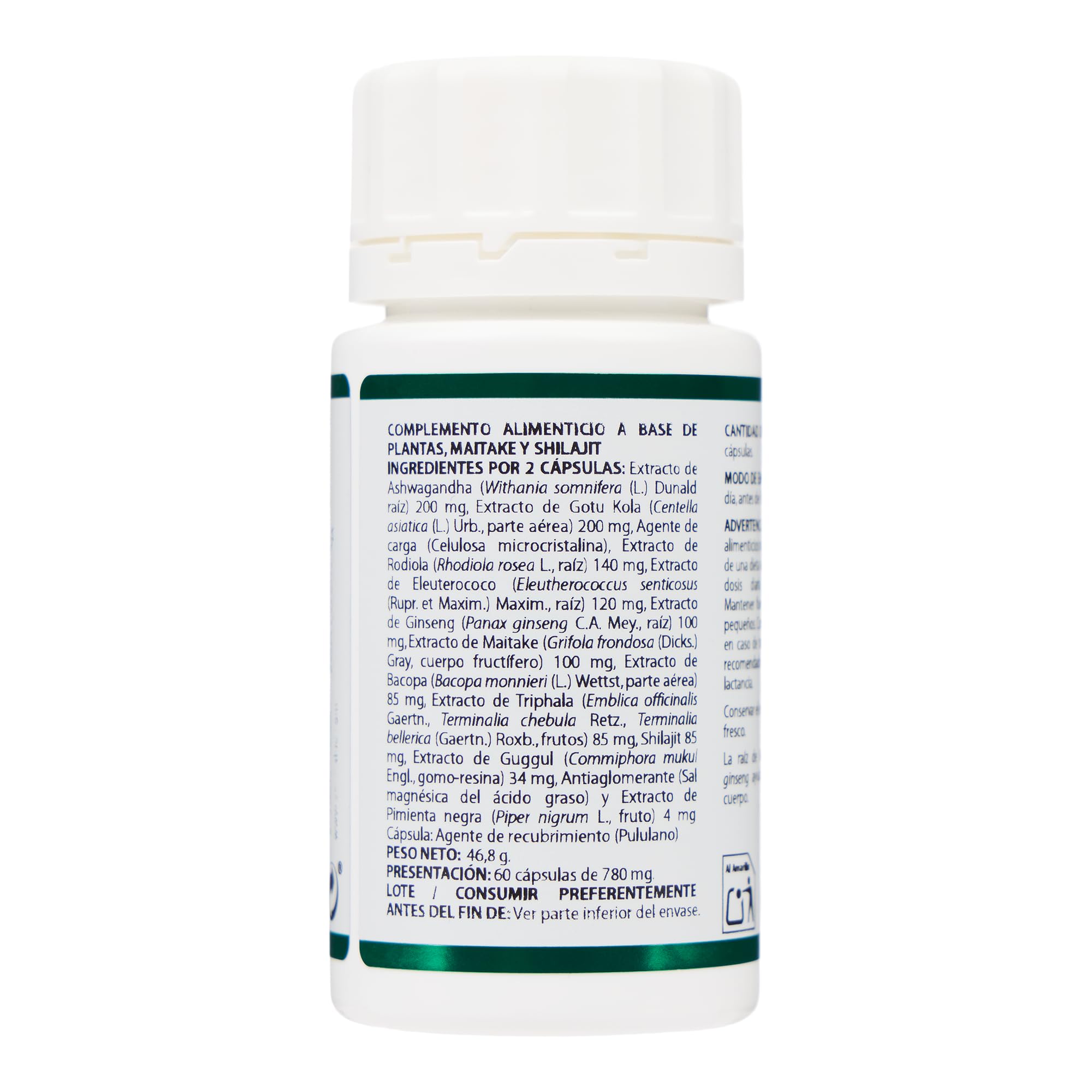 EQUISALUD Ayurveda Vitalidad, Cápsula, con Ashwagandha, Rhodiola, Ginseng, Bacopa y Shilajit, 60 Cápsulas