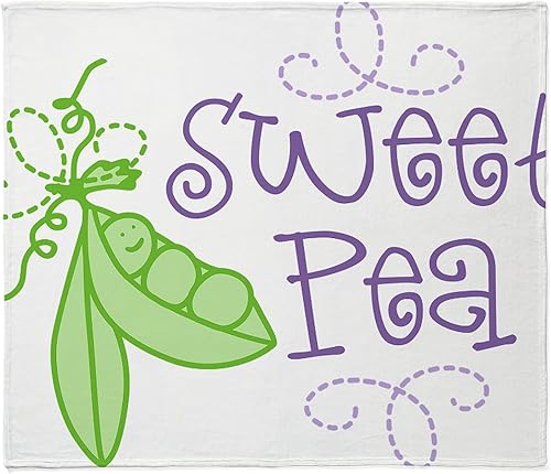 CafePress Sweet Pea - Manta de forro polar súper suave, 60 x 50 pulgadas