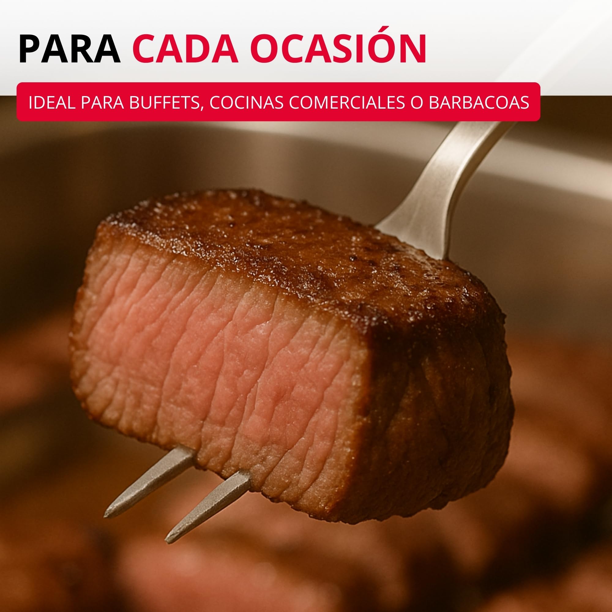 Westmark Meat Fork Pro, Tenedor para trinchar de acero inoxidable con púas largas y ganchos para colgar, óptimo para asar, asar y cocinas profesionales, Plata, 38 cm