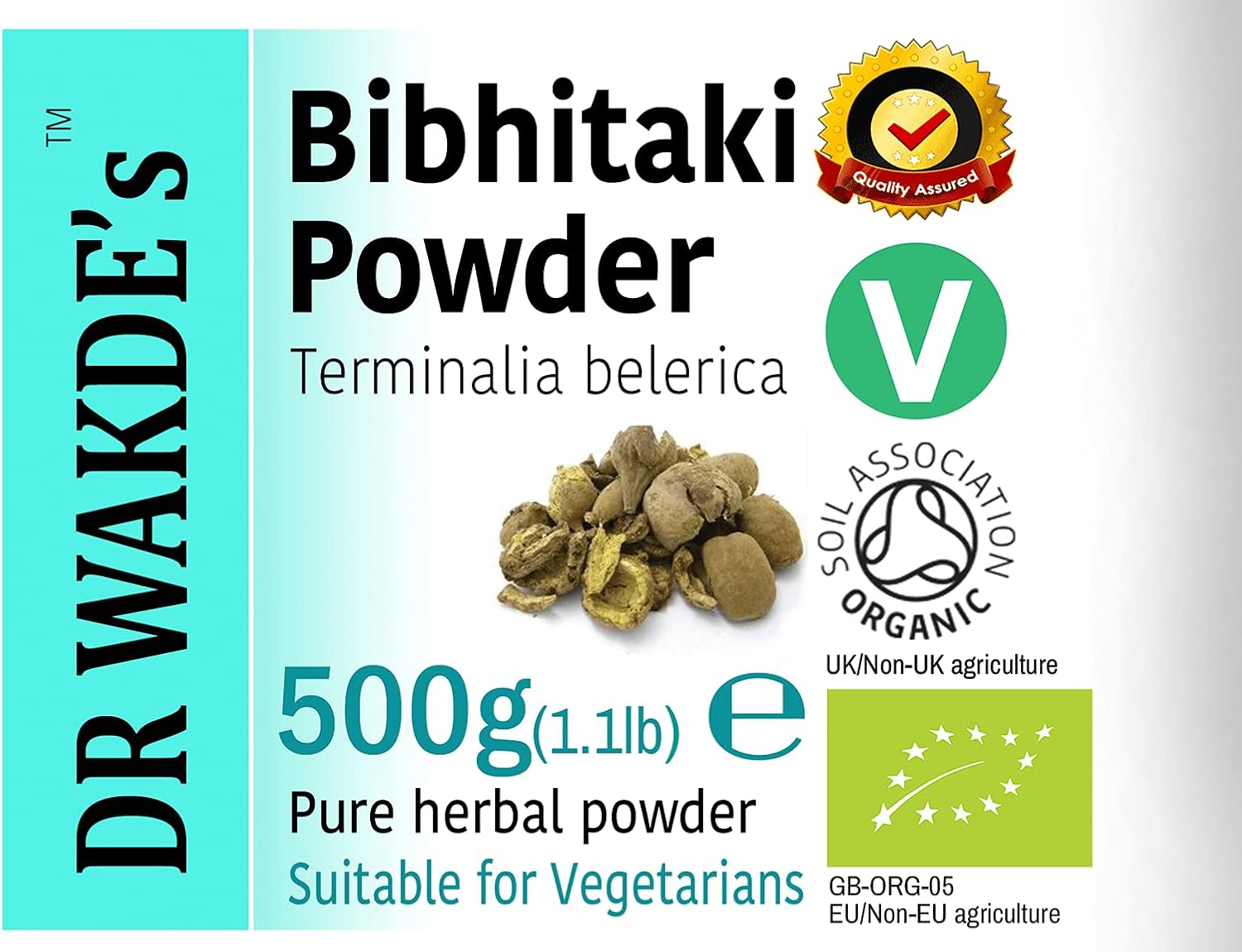 DR WAKDE's Organic Bibhitaki Fruit Powder (Terminalia belerica) – 500g (1.1lb) | Pure, Raw & Dried Powder | Ayurvedic Herb | Vegan | Nothing Added, Nothing Removed | Same Day Dispatch