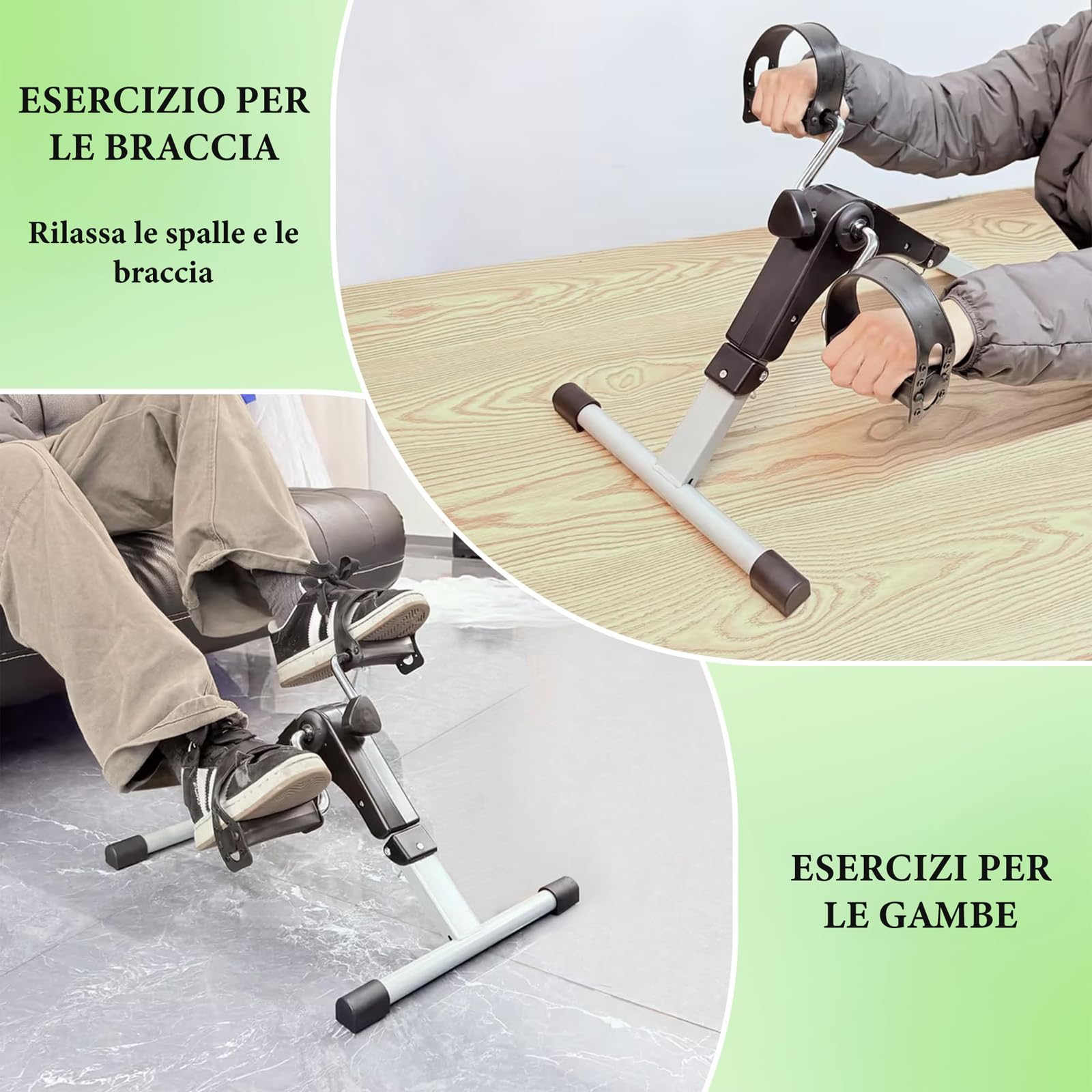 LEIVESTE Mini Cyclette Pieghevole da casa con Schermo LCD, Pedaliera seduta da Fitness per Casa e Ufficio, Allenamento Gambe e Braccia, Resistenza Regolabile, Pedali Antiscivolo (Nero)