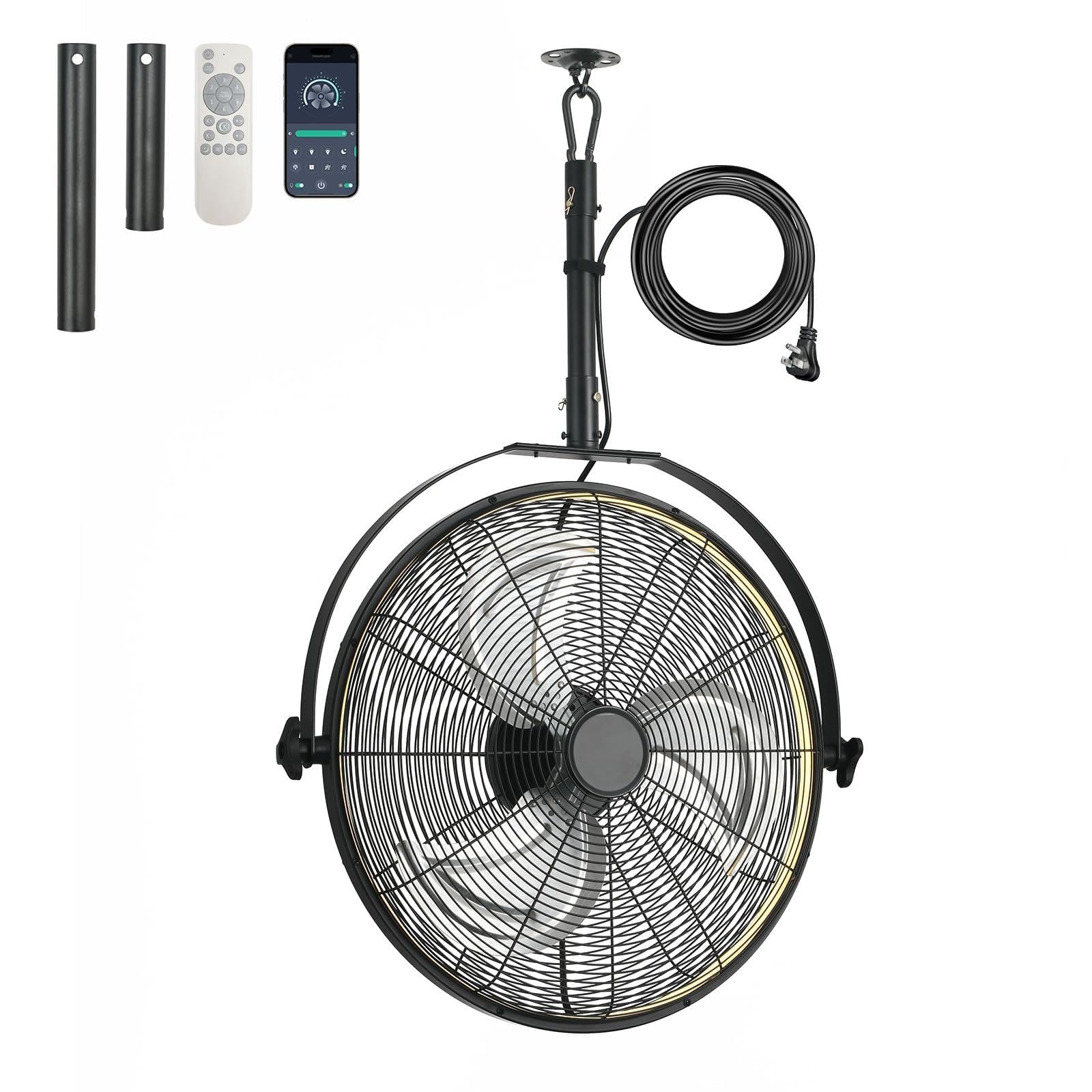 Photo 1 of AHAWILL 23" Outdoor Ceiling Fan with Light