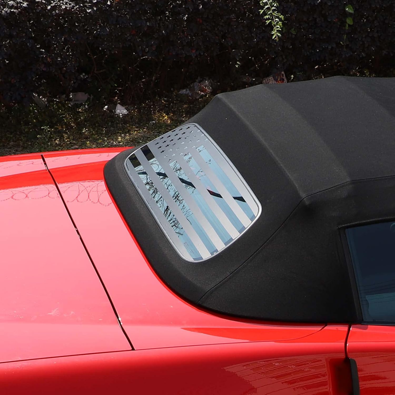 PIUGILH American Flag Sticker, Hood Decal Sticker, Body Beltline Stickers, Front Rear Glass Sticker, Rear License Plate Frame Sticker, A-Pillar Fuel Tank Cap Outer Door Bowl Front Wheel Side Sticker Fit for Corvette C6 Decoration Stickers (US Flag-Model B, 1Pcs)