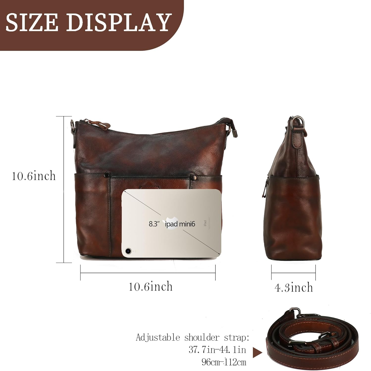 LETEULO Hobo Bag for Women Crossbody Bag Purse and Handbag Leather Shouler Bags - Image 3