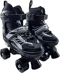 Patins Quad 4 Rodas Ajustável para Jovens e Adultos Iniciantes – Estilo Clássico Uso Interno ou Externo - Ideal para meninos e meninas
