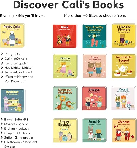 Miniatura 5 de Calis Nursery Rhymes Libros de rimas infantiles Libro Musical (idioma inglés) Presiona, escucha y canta con él. Mejor libro de sonido interactivo