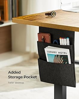 Marsail‎ 63x24 Inch Electric Standing Desk Adjustable Height Home Office Desk with Storage Bag,Headphone Hook for Computer Workstations