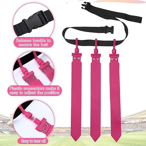 Vista 10 de Hungdao Cinturones y banderas de fútbol para 12 jugadores, cinturones de fútbol ajustables para niños, adolescentes, adultos, entrenamiento en Negro