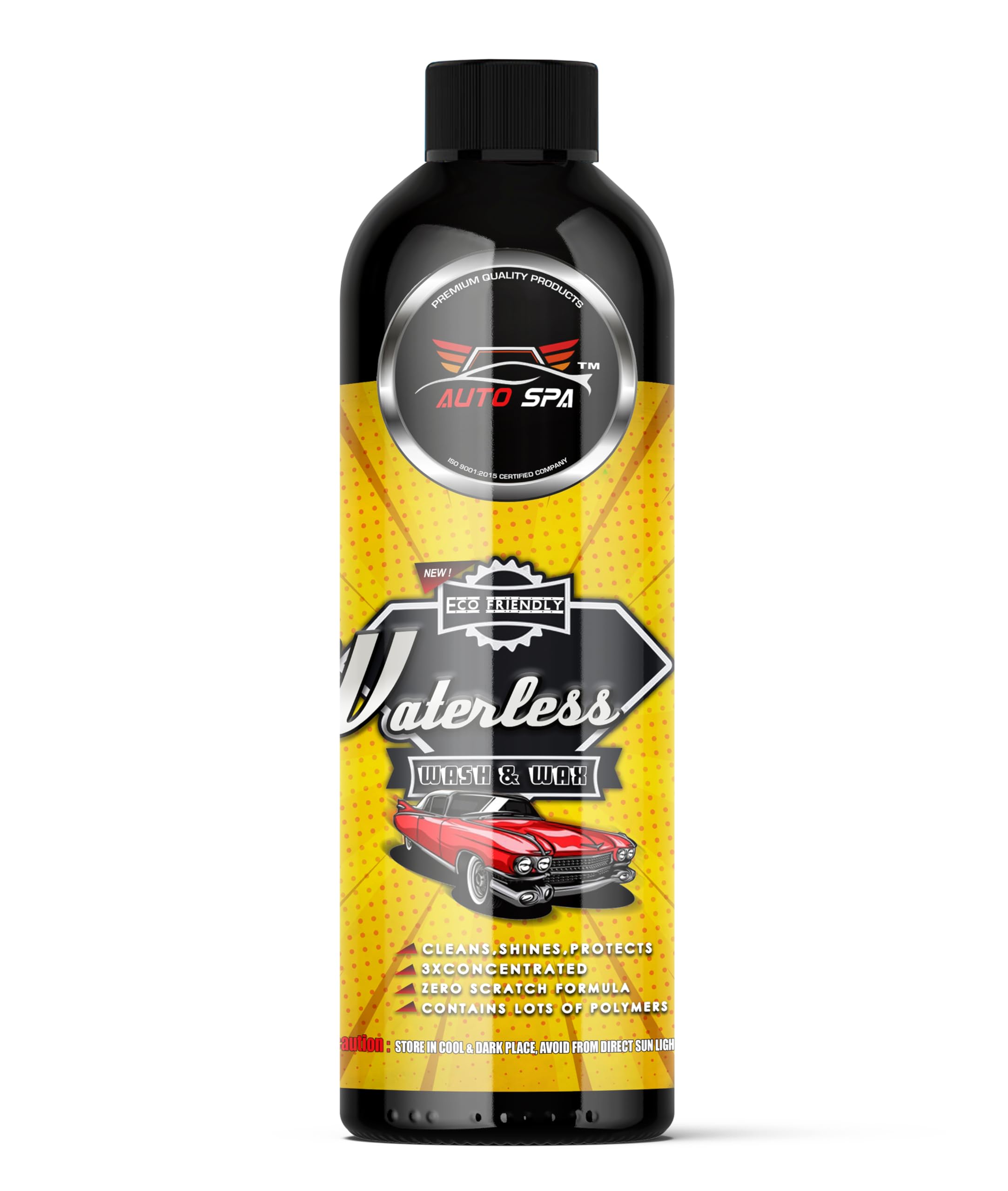 Waterless Wash and Wax - 500mL | Dry Car Wash Concentrate | Spotless & Streak Free Results | Automotive Cleaner Without Water | All-in-One Exterior Deep Cleaning Solution | Highly Dilutable