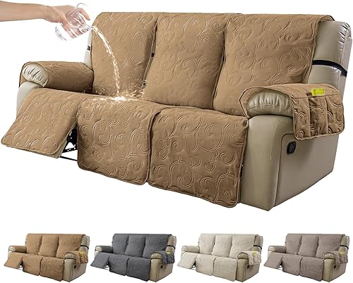 Vista 73 de Funda para silla reclinable 100% impermeable, fundas de silla reclinable para silla reclinable, funda de tela antideslizante para sala de estar