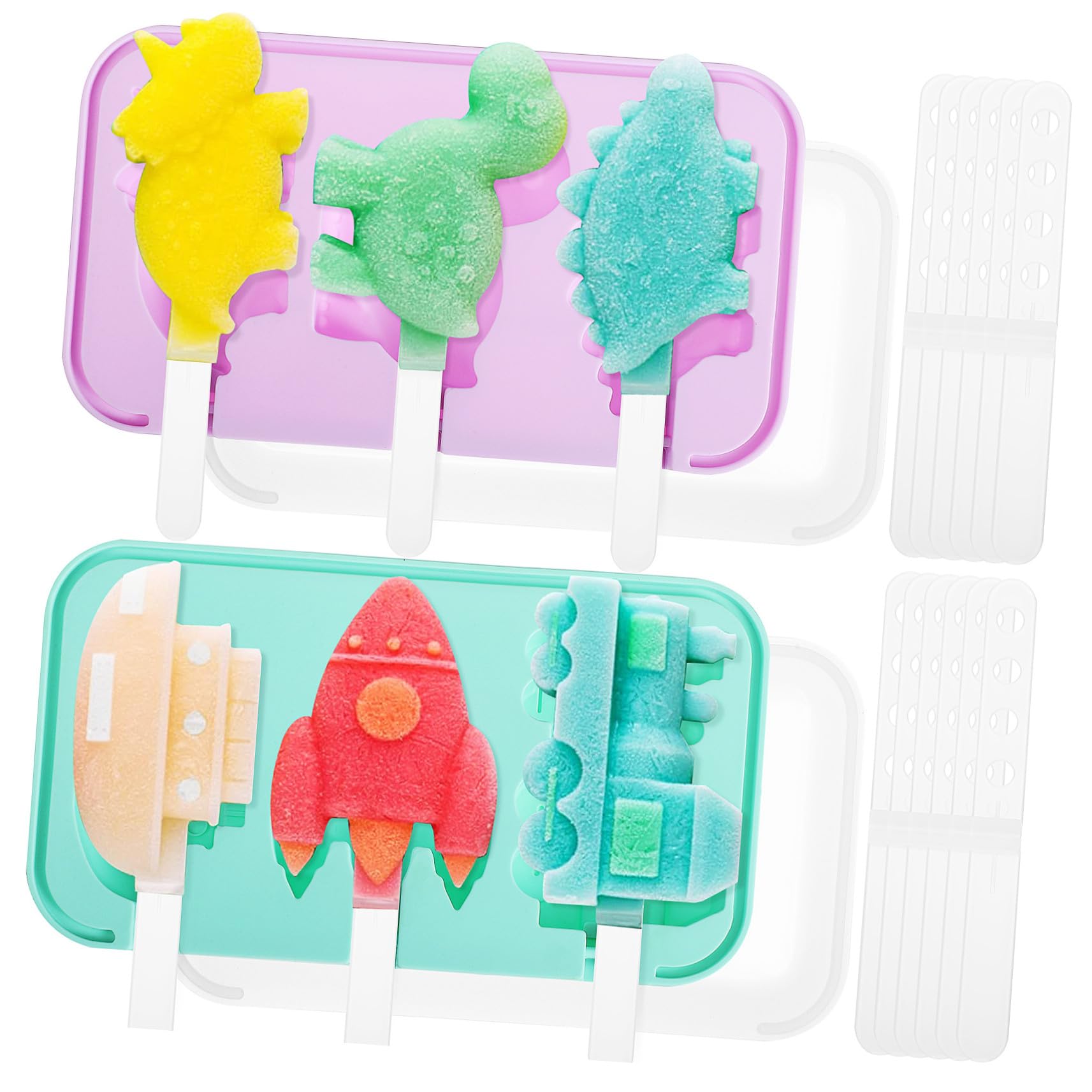 Moule à Glace Réutilisable Moule à Mini-glace Créatif Soi-même 2pcs avec Couvercle en Silicone pour Fête Cuisine Maison