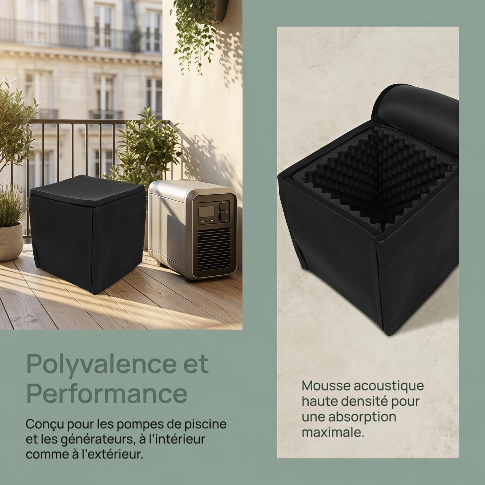 BESPORTBLE - Caja insonorizada de espuma negra con bomba de agua generador
