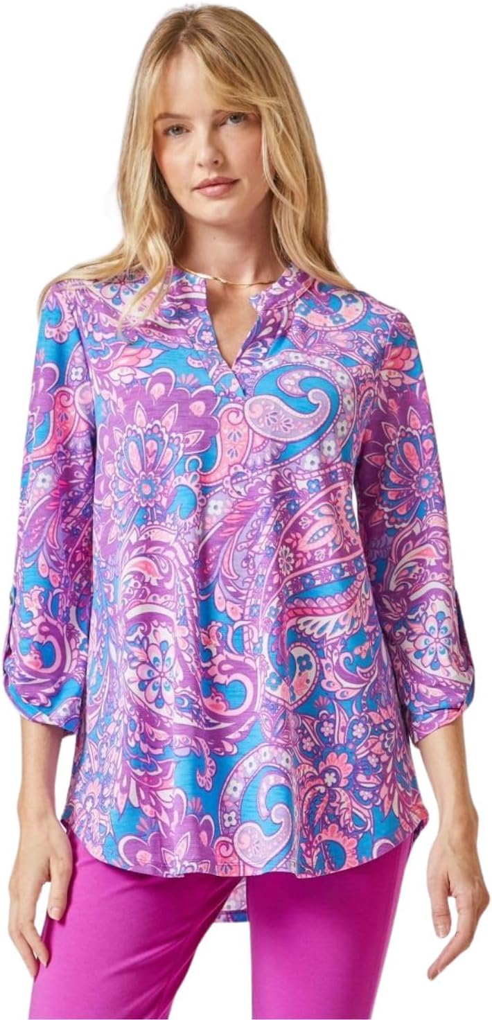 Dear Scarlett Womens Lizzy Relaxed Flowy High Low Blouse