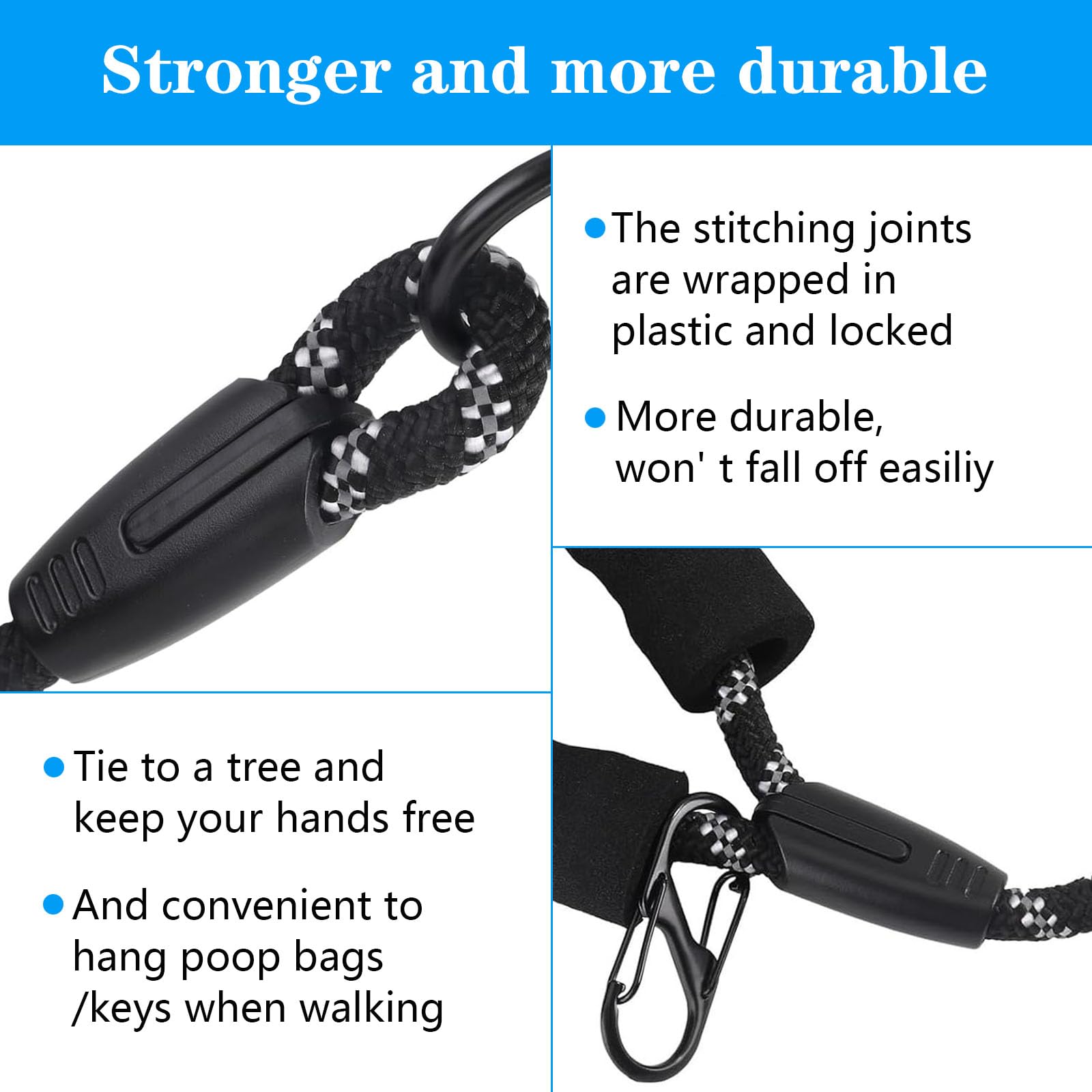 dog Training Leash with Carabiner and Padded Handle, Reflective Durable 10M-20M Long Return System for Small Medium, and Large Dogs - Image 4