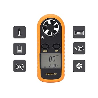Thermocare anemometer wind speed meter With LCD Backlight Portable Digital