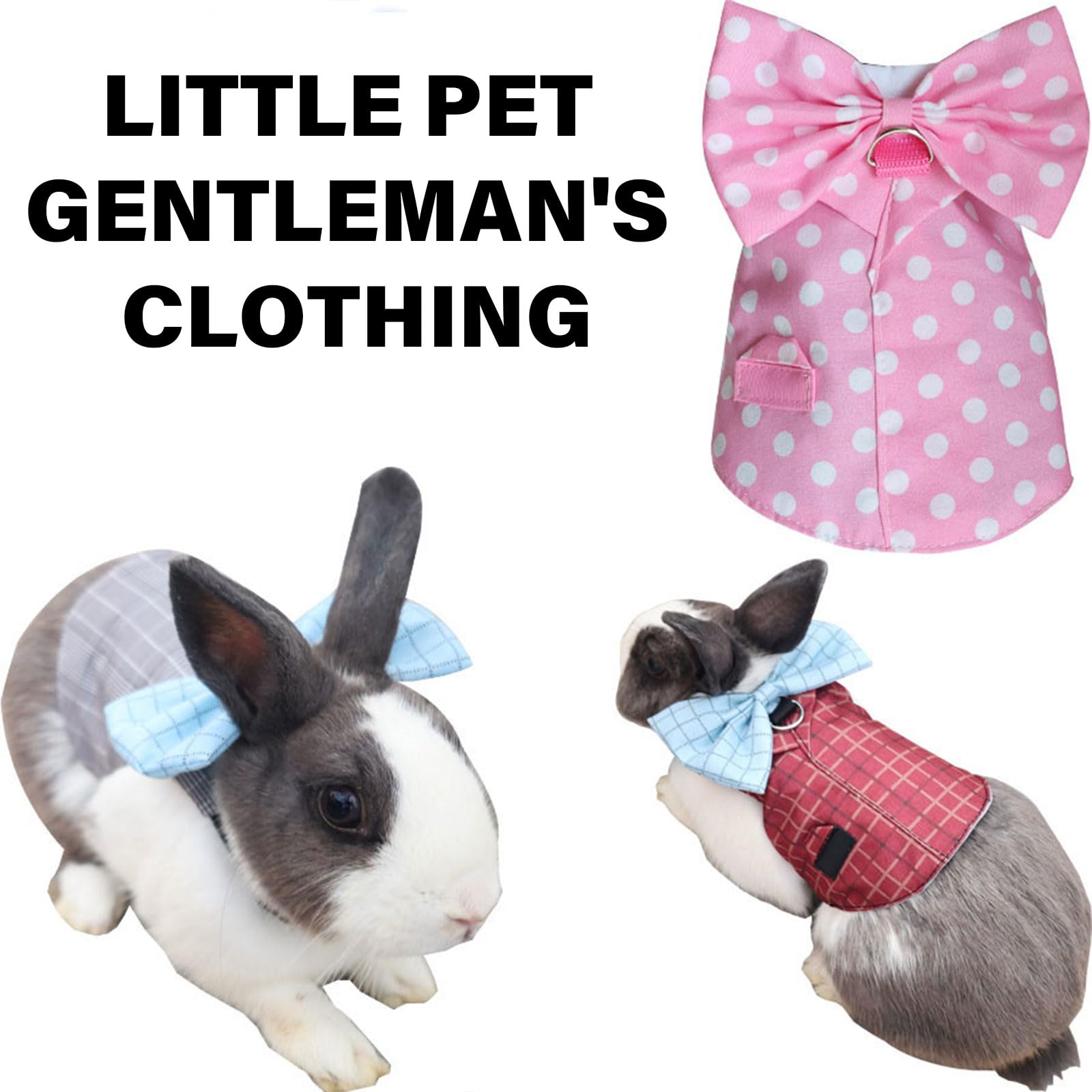 HUANGANG Adjustable Rabbits Suit Harness Elastic Leash for Rabbits Vest Easy Control Rabbits Harness Leash Rabbits Suit