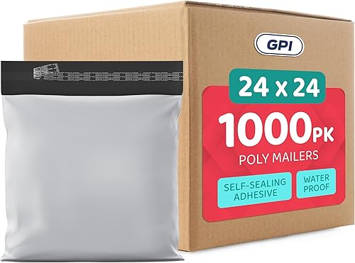 Miniatura 7 de GPI - 14.5 x 19, 2.5 mil de grosor, paquete a granel de 100 - Sobres de polietileno blancos, autoadhesivos impermeables y a prueba de