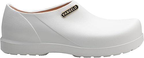 Miniatura 4 de VANGELO Zuecos profesionales antideslizantes para mujer, zapatos de trabajo, zapatos de enfermera, zapatos de chef, negro, blanco, lima, multicolor,