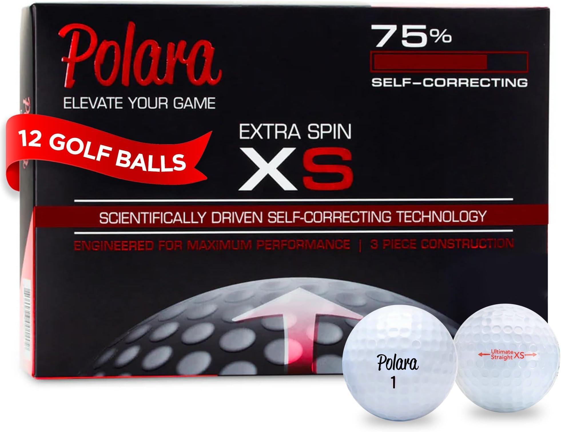 Polara Self-Correcting Golf Balls – High-Performance Golf Balls with Soft Feel, Anti-Slice & Hook Correction, Exceeds USGA Limits, Dimple Design for Maximum Distance, Golf Accessories for Men & Women