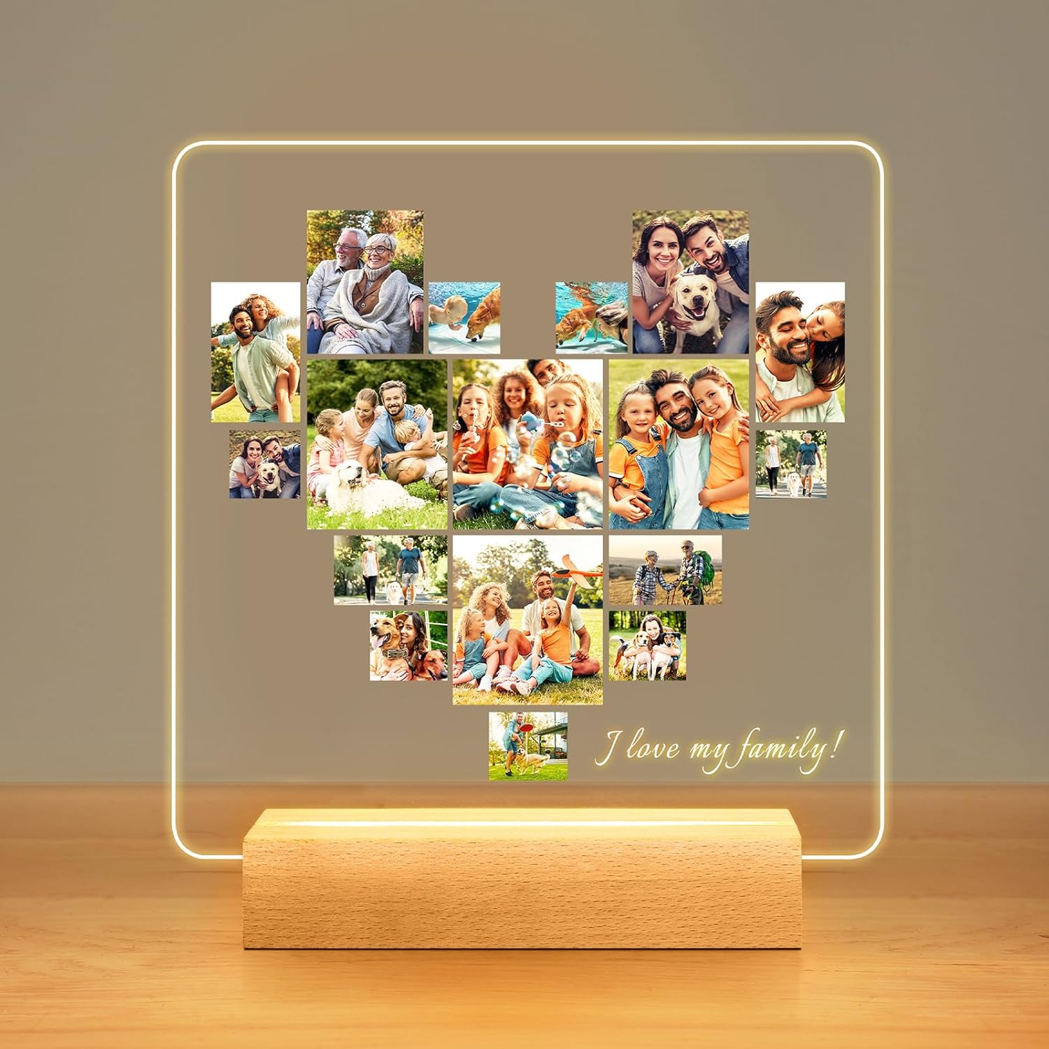Personalized Picture Frames with Photos,Customized Photo Frames with Night Light,Personalized Photo Gifts for Family, Valentines Anniversary Wedding Birthday Gifts for Women Men Mom Dad Kids Friends Personalized Picture Frames with Photos,Customized Photo Frames with Night Light,Personalized Photo Gifts for Family, Valentines Anniversary Wedding Birthday Gifts for Women Men Mom Dad Kids Friends