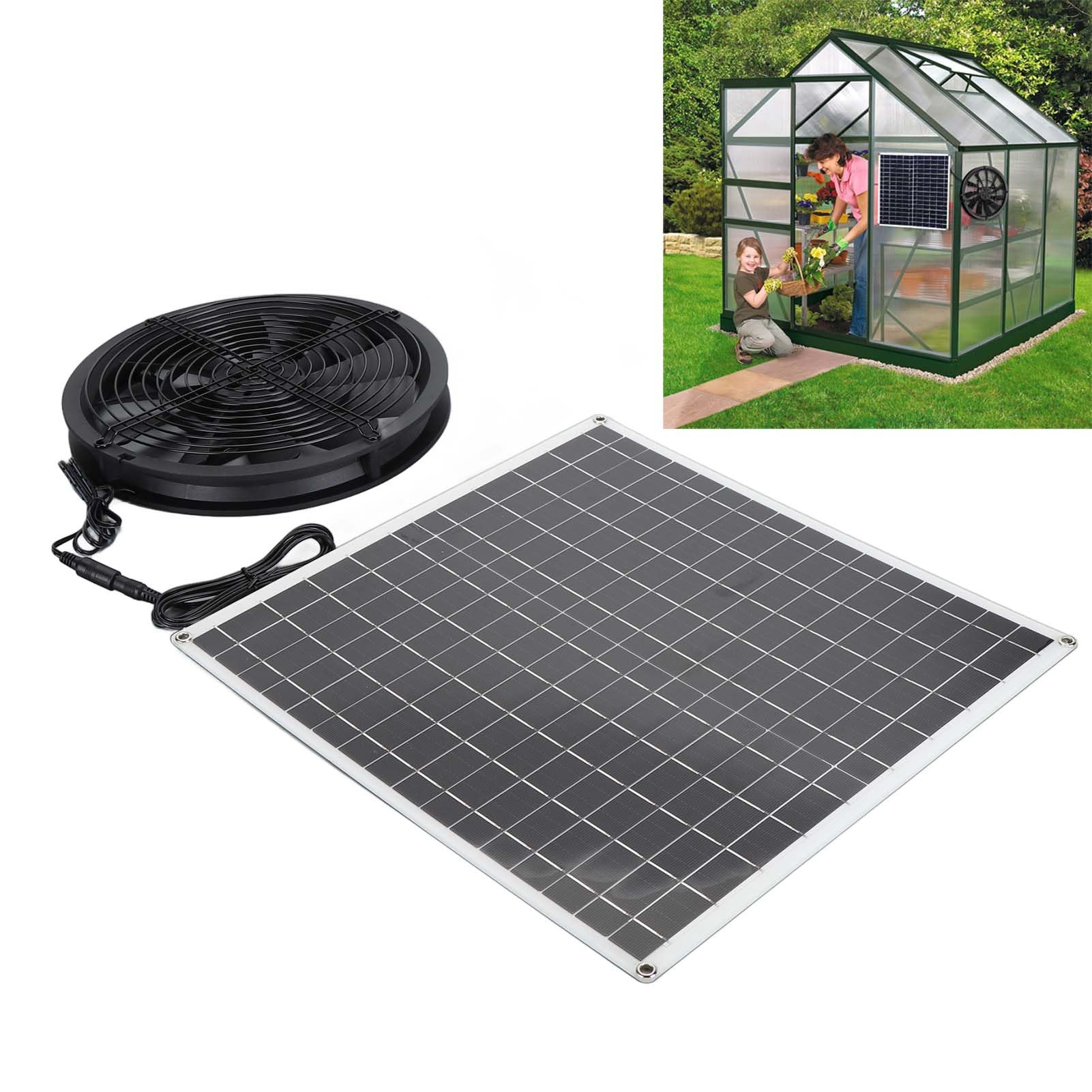 Chrees Ventilatore a energia solare, 20 W, pannello solare, ventola di scarico con design ad alta efficienza, per pollaio, fienile, serra e molto altro ancora