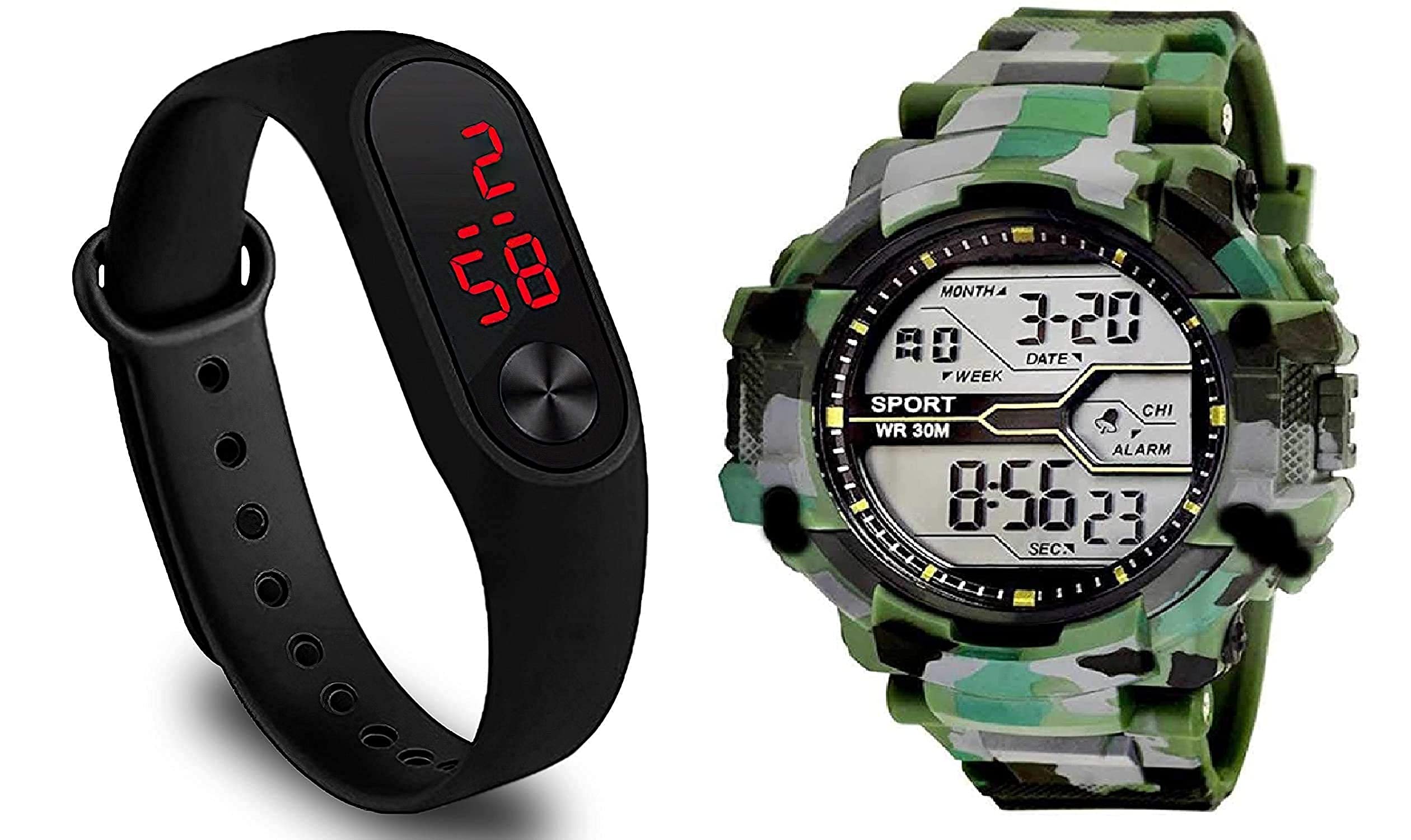 SQUIRRO Digital Army Military Style Sports Watch and LED Bracelet Band Watch for Mens and Boys and Kids-(Pack of 2) (B0859XKP9F) Amazon Price History, Amazon Price Tracker