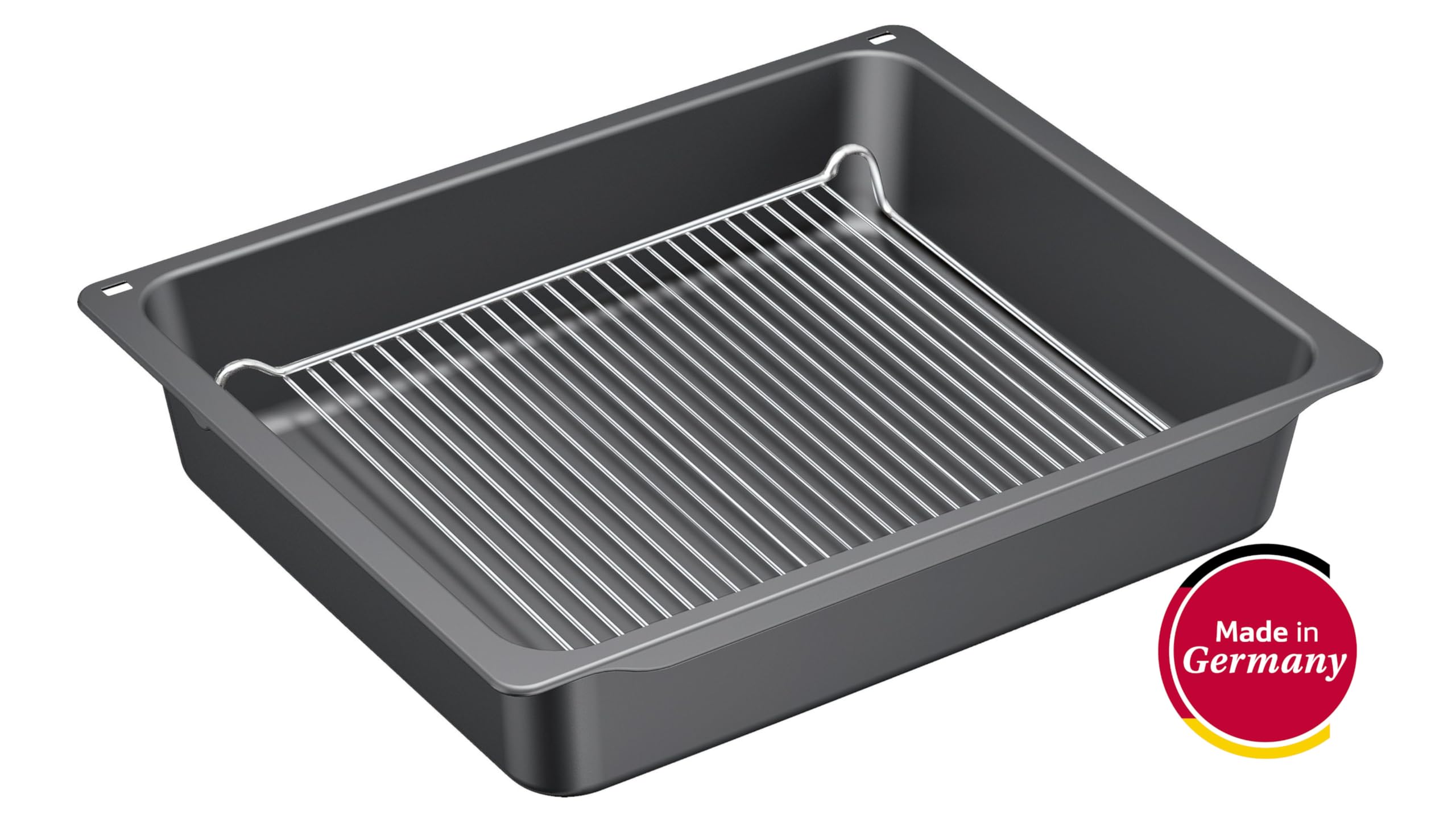 NEFF Z12CN10A0 Backofen- und Herdzubehör, Profipfanne mit Rost 81 x 455 x 375 mm, 10 L, Made in Germany, spülmaschinengeeignet, emailliert