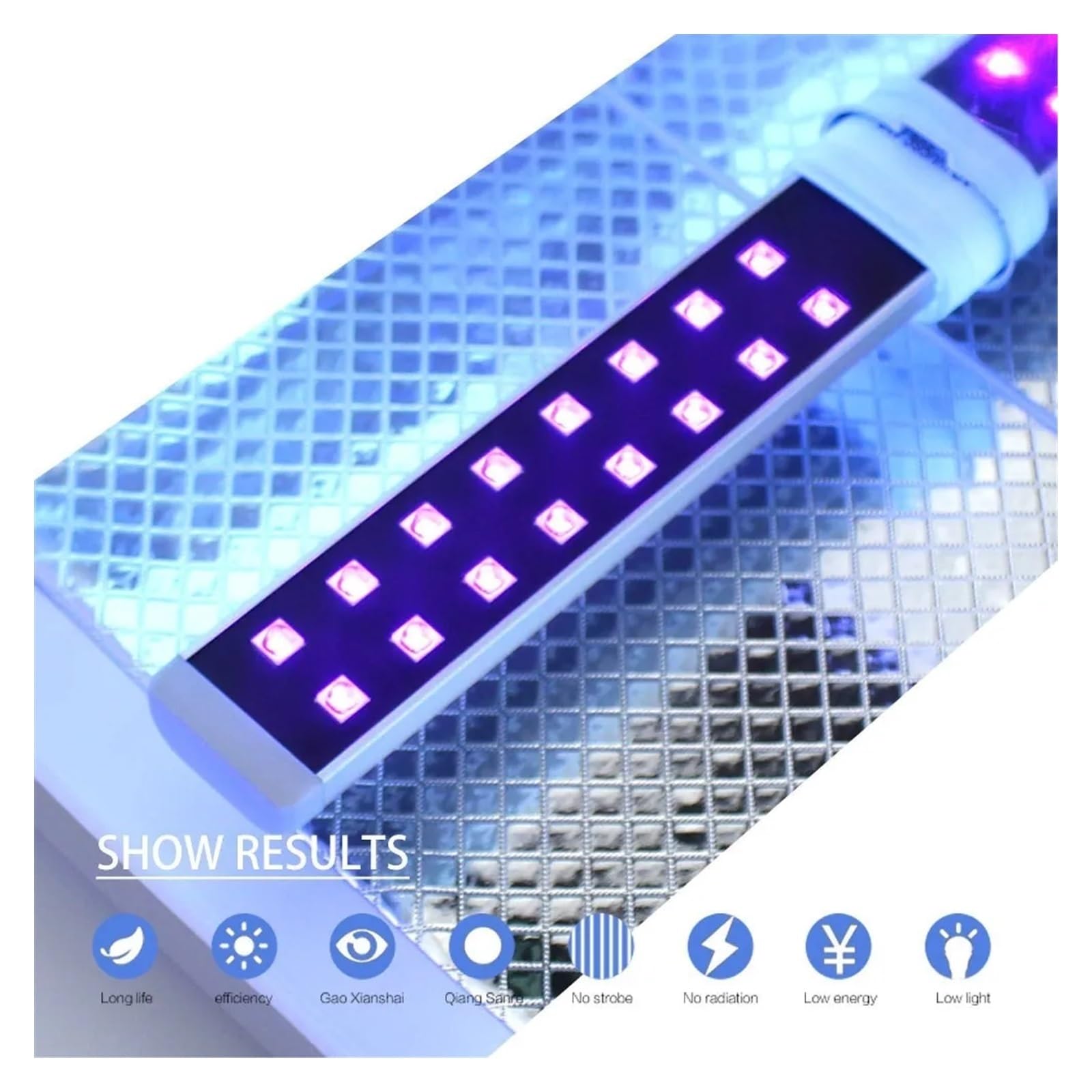 Ampoule à polymérisation UV 9W, Tube de lampe LED UV, sèche-ongles, Machine à lumière à polymériser, Source 365 + 405nm Haute énergie, largement utilisé(4PS_12LED)